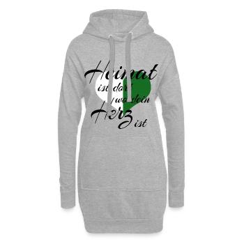 Saxony Home est l’endroit où se trouve votre cœur - Sweat-shirt à capuche long Femme - gris chiné - Devant