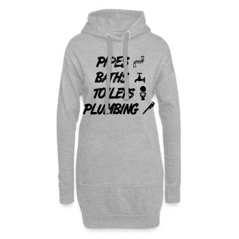 Citation amusante de plombier - Sweat-shirt à capuche long Femme - gris chiné - Devant