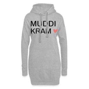 MUDDi KRAM! Personalisierbar - Hoodie-Kleid - Grau meliert - Vorne
