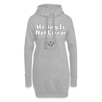 Healing Is Not Linear – Mental Health Wear - Hoodie-Kleid - Grau meliert - Vorne