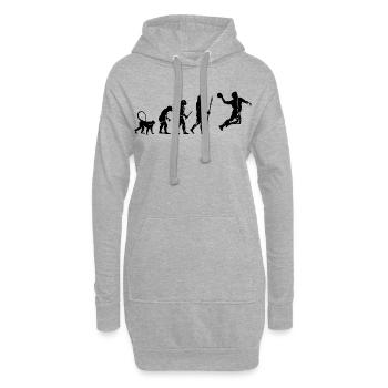 Lustiger Handballer Evolution - Hoodie-Kleid - Grau meliert - Vorne