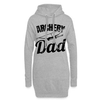 Bogenschießen Papa - Hoodie-Kleid - Grau meliert - Vorne