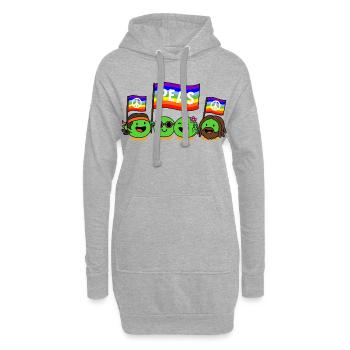 Peas & Love, Lustiges Hippie Erbsen Wortspiel - Hoodie-Kleid - Grau meliert - Vorne