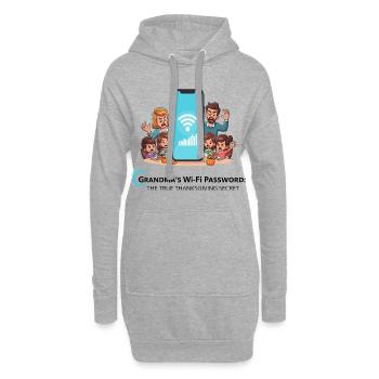 Omas WLAN-Passwort - Hoodie-Kleid - Grau meliert - Vorne