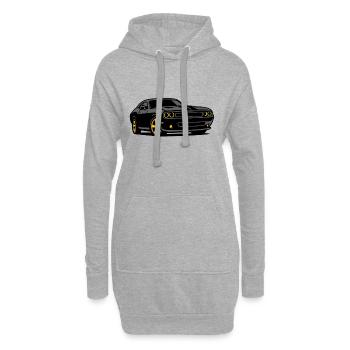 Muscle de nuit avec jantes jaunes - Sweat-shirt à capuche long Femme - gris chiné - Devant