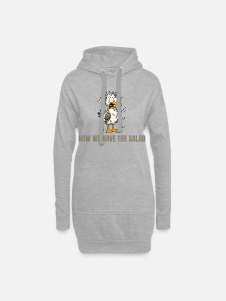 Now We Have The Salad Möwe - Hoodie-Kleid - Grau meliert
