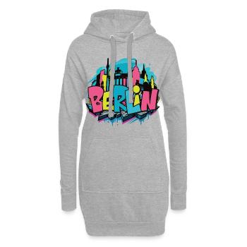 Berlin Streetart Logo Aufkleber Graffiti - Hoodie-Kleid - Grau meliert - Vorne