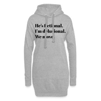 He’s Fictional. – BookTok Meme Design - Hoodie-Kleid - Grau meliert - Vorne