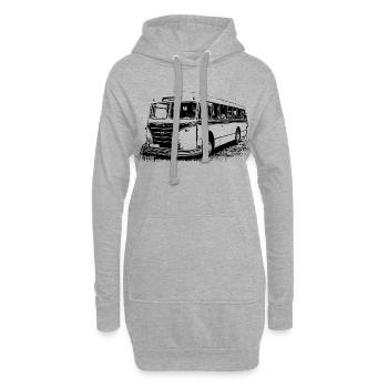 Vintage Linienbus Power - Hoodie-Kleid - Grau meliert - Vorne