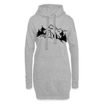 Tente Dream Nature - Design Couleur Modifiable - Sweat-shirt à capuche long Femme - gris chiné - Devant