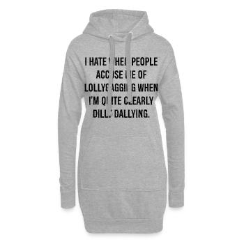 Je déteste quand on m’accuse de m’étouffer quand - Sweat-shirt à capuche long Femme - gris chiné - Devant