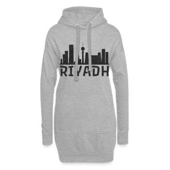 L’ambiance de Riyad - Sweat-shirt à capuche long Femme - gris chiné - Devant