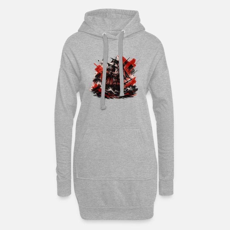 Ship - Hoodie-Kleid - Grau meliert