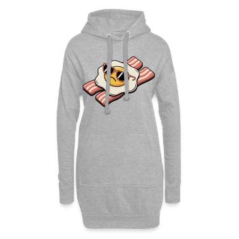 Bacon and egg - Breakfast Breakdown - Hoodie-Kleid - Grau meliert - Vorne