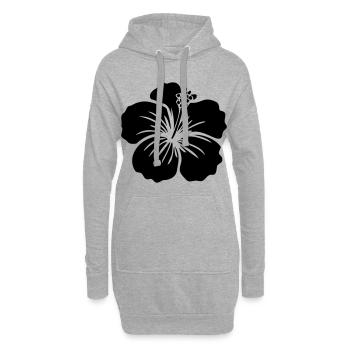 Hibiskus Blume – SVG Schwarz oder Weiß Icon Symbol - Hoodie-Kleid - Grau meliert - Vorne