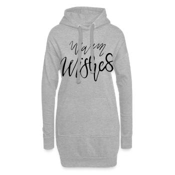 Warm Wishes – Lettrage à la main Design multicolore Var - Sweat-shirt à capuche long Femme - gris chiné - Devant