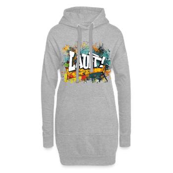 Graffiti Kunst Spaß Design läuft - Hoodie-Kleid - Grau meliert - Vorne