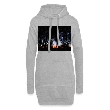 Silhouette of Trees bei Sonnenuntergang - Hoodie-Kleid - Grau meliert - Vorne