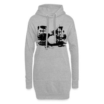 Percussion - Sweat-shirt à capuche long Femme - gris chiné - Devant