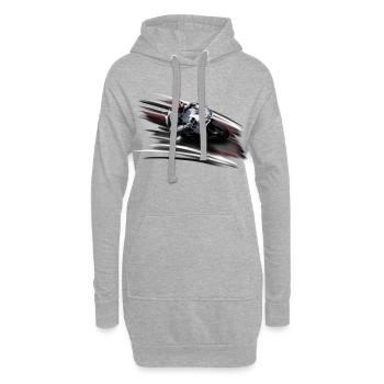 Motorrad - Hoodie-Kleid - Grau meliert - Vorne