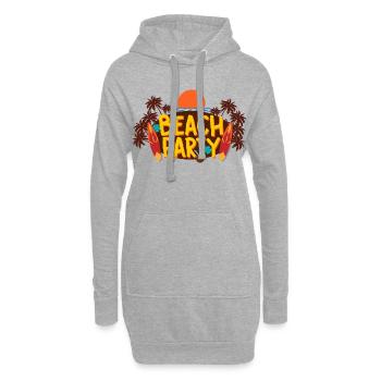 Beach Party – Été, soleil et surf - Sweat-shirt à capuche long Femme - gris chiné - Devant