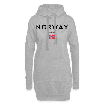 Norwegischer Stolz, minimalistisches, elegantes Design - Hoodie-Kleid - Grau meliert - Vorne