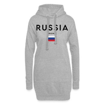 Russischer Stolz, minimalistisches, elegantes Design - Hoodie-Kleid - Grau meliert - Vorne
