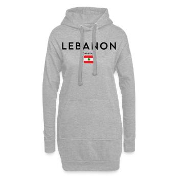 Libanesischer Stolz, minimalistisches, elegantes Design - Hoodie-Kleid - Grau meliert - Vorne