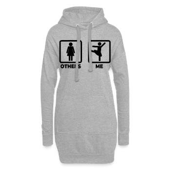 La vie d’une danseuse de ballet - Sweat-shirt à capuche long Femme - gris chiné - Devant