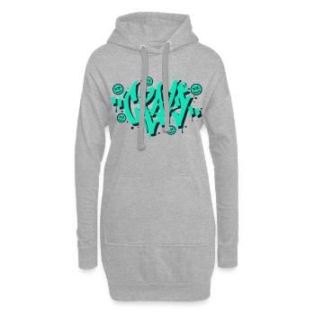 Conception de lettres graffiti folles - Sweat-shirt à capuche long Femme - gris chiné - Devant