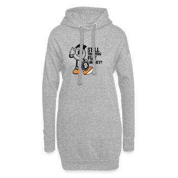 Crypto-monnaie Skech avec motif Bitcoin - Sweat-shirt à capuche long Femme - gris chiné - Devant