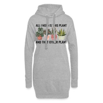 J'ai besoin de cette plante, citation amusante pour les amateurs de jardinage - Sweat-shirt à capuche long Femme - gris chiné - Devant