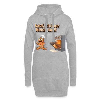 Cours, petit biscuit, cours ! - Sweat-shirt à capuche long Femme - gris chiné - Devant