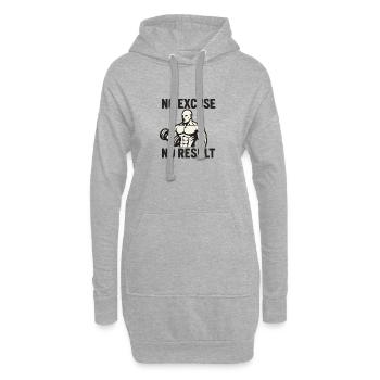 FITNESS Aucune excuse - Sweat-shirt à capuche long Femme - gris chiné - Devant