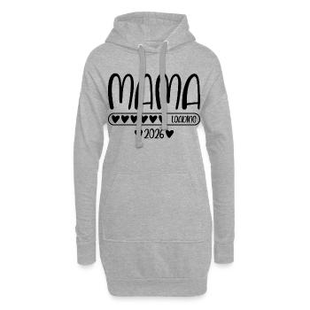 Mama 2026 loading - Hoodie-Kleid - Grau meliert - Vorne