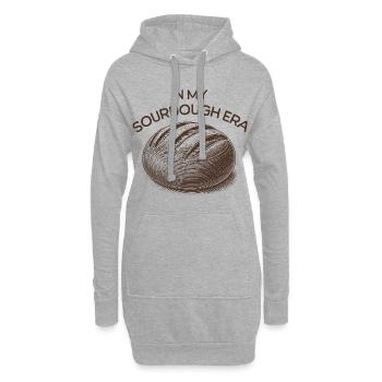 À l’époque du levain, amateur de pain fait maison - Sweat-shirt à capuche long Femme - gris chiné - Devant