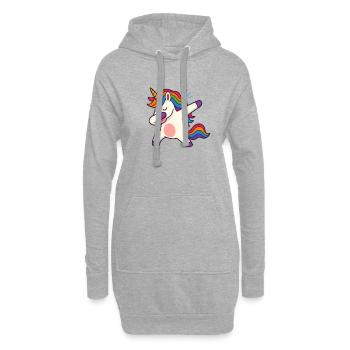 ✨ The Dabbing Unicorn – Where Magic Meets Swag! ✨ - Hoodie-Kleid - Grau meliert - Vorne