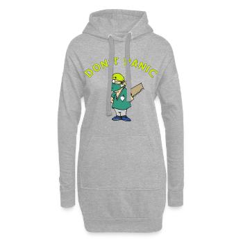 Don-t_panic-la_tronconneuse - Sweat-shirt à capuche long Femme - gris chiné - Devant