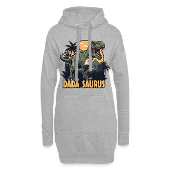 Dada Saurus T-Rex Illustration - Hoodie-Kleid - Grau meliert - Vorne