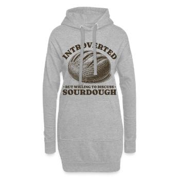 Introverti mais prêt à discuter du levain - Sweat-shirt à capuche long Femme - gris chiné - Devant