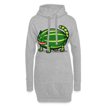Catermelon - Sweat-shirt à capuche long Femme - gris chiné - Devant