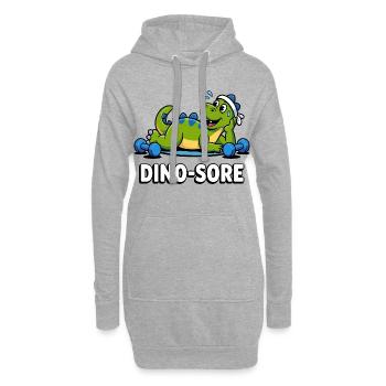 Dino Sore Gym Gewichte heben Fitness Workout - Hoodie-Kleid - Grau meliert - Vorne