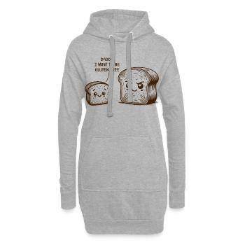Papa, je veux être sans gluten Pain drôle Humour - Sweat-shirt à capuche long Femme - gris chiné - Devant