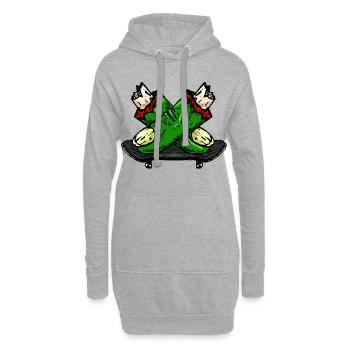 Patiner ou mourir en essayant - Sweat-shirt à capuche long Femme - gris chiné - Devant
