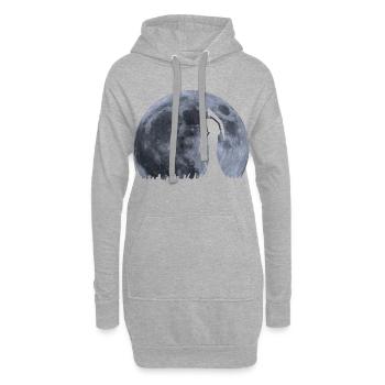 La mort se lève avec la lune - Sweat-shirt à capuche long Femme - gris chiné - Devant