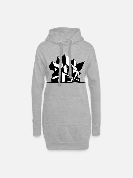 Brutalismus Architecture - Hoodie-Kleid - Grau meliert