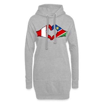 Peru Namibia Flagge Herz - Hoodie-Kleid - Grau meliert - Vorne