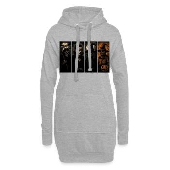 Grim Reaper Sorcière Vampire Épouvantail - Sweat-shirt à capuche long Femme - gris chiné - Devant