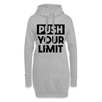Gehen Sie an Ihre Grenzen - Hoodie-Kleid - Grau meliert - Vorne
