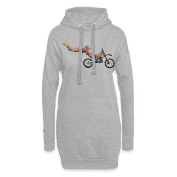 Motocross Freestyle - Sweat-shirt à capuche long Femme - gris chiné - Devant